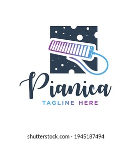 pianica musical instrument logo design