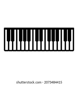 Pianino music keys ivory synthesizer icon black color vector illustration flat style simple image