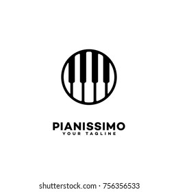 Pianissimo logo template design. Vector illustration.