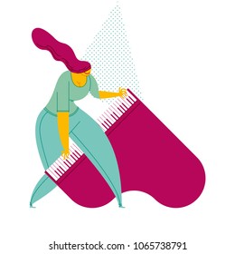 THE PIANIST ENJOYING MUSIC.
Serie of funny illustrations with cool musicians and instruments.