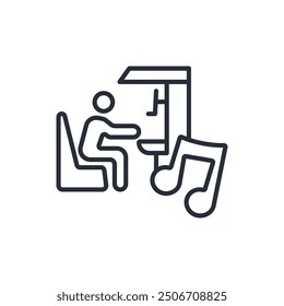 pianist icon. vector.Editable stroke.linear style sign for use web design,logo.Symbol illustration.