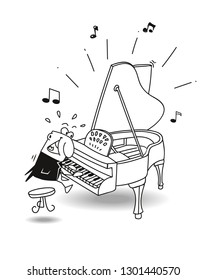 The pianist is playing classical music 