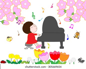 The pianist who plays it in spring nature