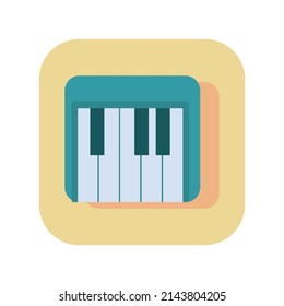 Piano abstract button icon on white background - Vector illustration