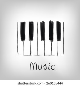 Piano art - hand made piano keys illustration