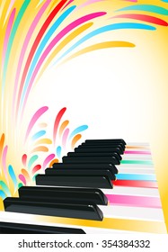 piano background with multicolored keys 
