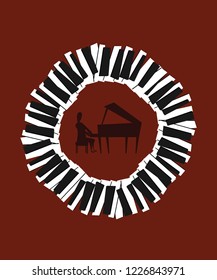 Piano backgrounds vector illustration 