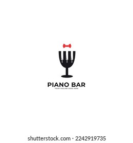 Logo-Design der Pianobar, Vektorvorlage.