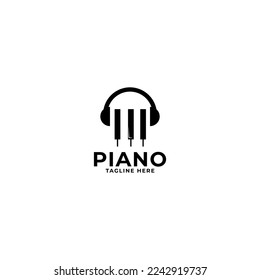 piano bar logo design vector template.