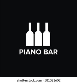 Piano bar logo vector