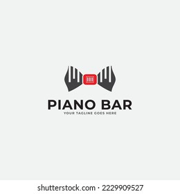 piano bar logo vector template.