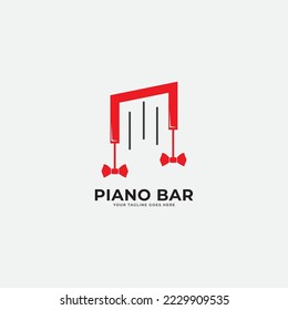 piano bar logo vector template.