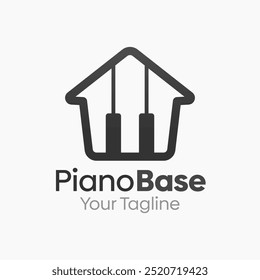 Plantilla de diseño de logotipo de base de piano. Bueno para empresas, agencias, comunidad y Organización