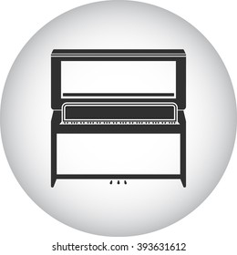 Piano black simple icon on round background