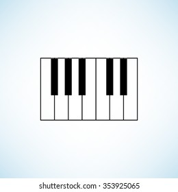 piano -  black vector icon
