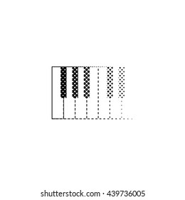 piano - black vector icon;  halftone illustration