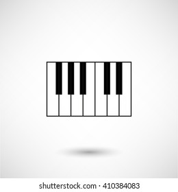 piano - black vector  icon with shadow