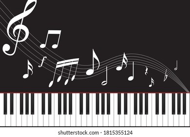 piano black and white ivory key music illustration music score note