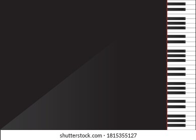 piano black and white ivory key music illustration