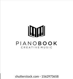 Piano Book logo design Stock Illustration. Music Piano Logo . Piano concert logo design. Live music concert. 