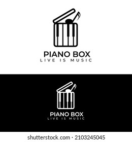 Piano Box logo entertainment business branding design vector Free Vector