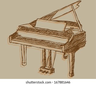 piano brown sketch