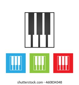 Piano buttons icon. Simple picture of piano buttons isolated on white background. Flat vector illustration.