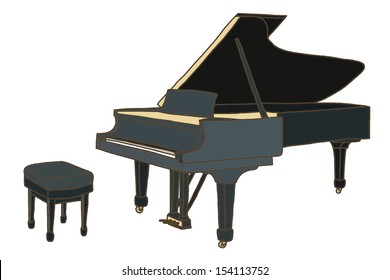 Grand Piano Piano Bench Vector Cartoon Stock Vector (Royalty Free ...