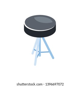Piano chair. Vector 3d isometric color icon new flat style. Creative illustration, idea for infographics.