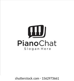 Piano Chat logo design Stock Illustration . Music Piano Logo . Piano concert logo design. Music note chat logo design inspiration.