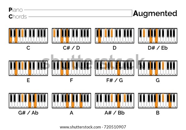 Piano Chord Augmented Chart Stock Vector Royalty Free