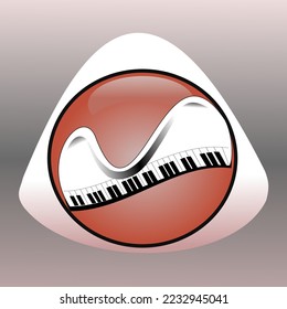 piano in circles or circual piano keys ,vector