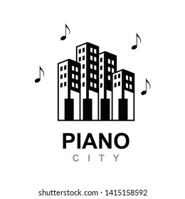 Piano and City  for Real Estate Logo design - Vector