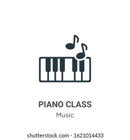 Piano class glyph icon vector on white background. Flat vector piano class icon symbol sign from modern music collection for mobile concept and web apps design.