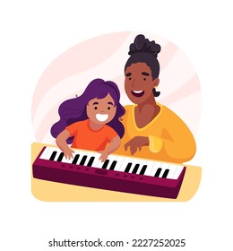 Piano class isolated cartoon vector illustration. Creativity development, playing piano, art activity for children, after school music class, daycare center, PA day program vector cartoon.