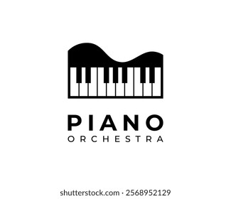 Piano Classical Music Pianist Musical Instrument Concert Instrumental Vector Logo Design Illustration