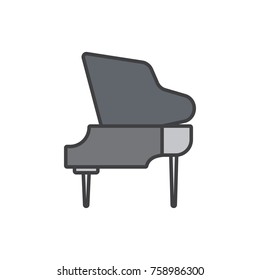 Piano colored line icon.