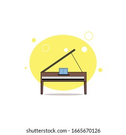 Icono de vector plano de color piano