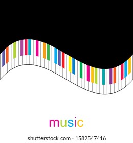 Piano with colorful keys background