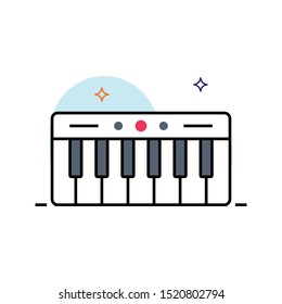 piano colour line vector icon