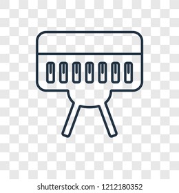 Piano concept vector linear icon isolated on transparent background, Piano concept transparency concept in outline style