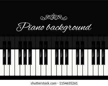 Piano concert poster design. Live music concert. Piano keys. Vector illustration