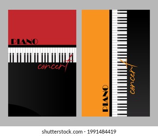 Piano Concert. Vector illustration. Concert invitation, flyer, poster, banner. Various applications are possible.