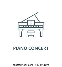 Piano concert vector line icon, linear concept, outline sign, symbol