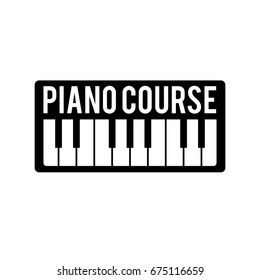 Piano course Badge/Label. For signage, prints and stamp