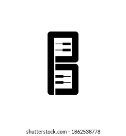 Piano Course or Piano Chord. Letter P and C with Key (Tuts) in each letter. It's perfect used for a piano learning logo or a piano chord collection provider's website.