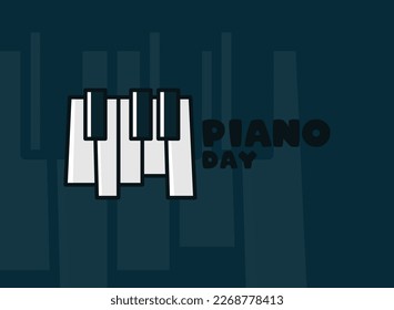 Día del piano. Marzo. Vector de diseño plano. Cartel, pancarta, tarjeta, fondo. Eps 10.