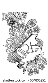 Piano Doodle Art vector