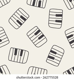 piano doodle drawing seamless pattern background