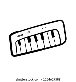 piano doodle icon vector
